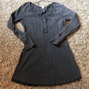 Free People We The Free Henley Gray Long Sleeve L